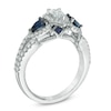 Thumbnail Image 2 of Previously Owned Vera Wang Love Collection 0.70 CT. T.W. Pear-Shaped Diamond and Blue Sapphire Ring in 14K White Gold