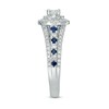 Previously Owned - Vera Wang Love Collection 0.80 CT. T.W. Diamond and Blue Sapphire Double Frame Ring in 14K White Gold