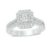 Thumbnail Image 0 of Previously Owned Vera Wang Love Collection 0.95 CT. T.W. Emerald-Cut Diamond Frame Engagement Ring in 14K White Gold