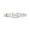 Thumbnail Image 2 of Previously Owned Adrianna Papell 0.95 CT. T.W. Princess-Cut Diamond Three Stone Engagement Ring in 14K Two-Tone Gold