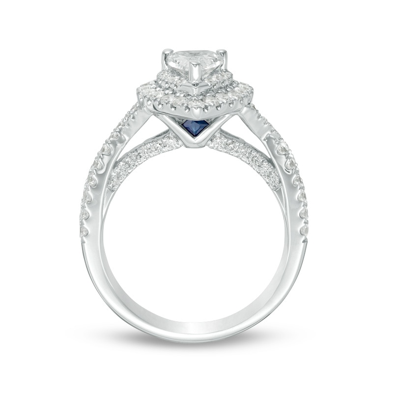 Previously Owned Vera Wang Love Collection 1.58 CT. T.W. Pear-Shaped Diamond Twist Engagement Ring in 14K White Gold
