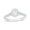 Thumbnail Image 1 of Previously Owned Vera Wang Love Collection 0.70 CT. T.W. Oval Diamond Split Shank Engagement Ring in 14K White Gold