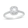 Thumbnail Image 1 of Previously Owned 0.70 CT. T.W. Emerald-Cut Diamond Octagonal Frame Engagement Ring in 14K White Gold