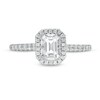 Thumbnail Image 4 of Previously Owned 0.70 CT. T.W. Emerald-Cut Diamond Octagonal Frame Engagement Ring in 14K White Gold