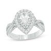 Thumbnail Image 0 of Previously Owned - Vera Wang Love Collection 1.58 CT. T.W. Pear-Shaped Diamond Double Frame Twist Engagement Ring in 14K White Gold