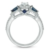 Thumbnail Image 2 of Previously Owned - Vera Wang Love Collection 0.70 CT. T.W. Pear-Shaped Diamond and Blue Sapphire Frame Ring in 14K White Gold