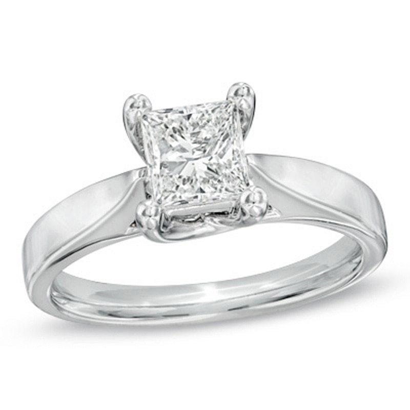 Previously Owned Celebration Canadian Ideal 1.00 CT. Princess-Cut Diamond Ring in 14K White Gold (I/I1)