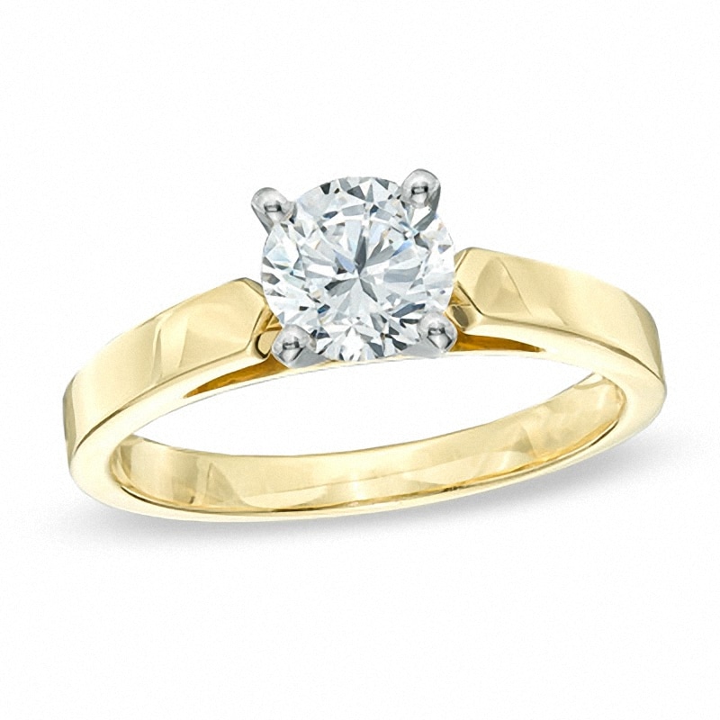 Previously Owned 1.50 CT. Diamond Solitaire Crown Royal Engagement Ring 14K Gold (J/I2)