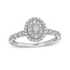Thumbnail Image 1 of Previously Owned - 0.25 CT. T.W. Diamond Double Oval-Shaped Frame Vintage-Style Engagement Ring in 10K White Gold