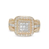 Thumbnail Image 3 of Previously Owned - 1.00 CT. T.W. Composite Cushion-Shaped Diamond Double Frame Vintage-Style Engagement Ring in 10K Gold
