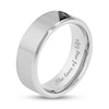 Previously Owned - Men's 0.04 CT. T.W. Black Diamond Three Stone Slant Wedding Band in Stainless Steel and Black IP