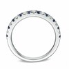 Thumbnail Image 3 of Previously Owned - Vera Wang Love Collection 0.12 CT. T.W. Diamond and Blue Sapphire Band in 14K White Gold