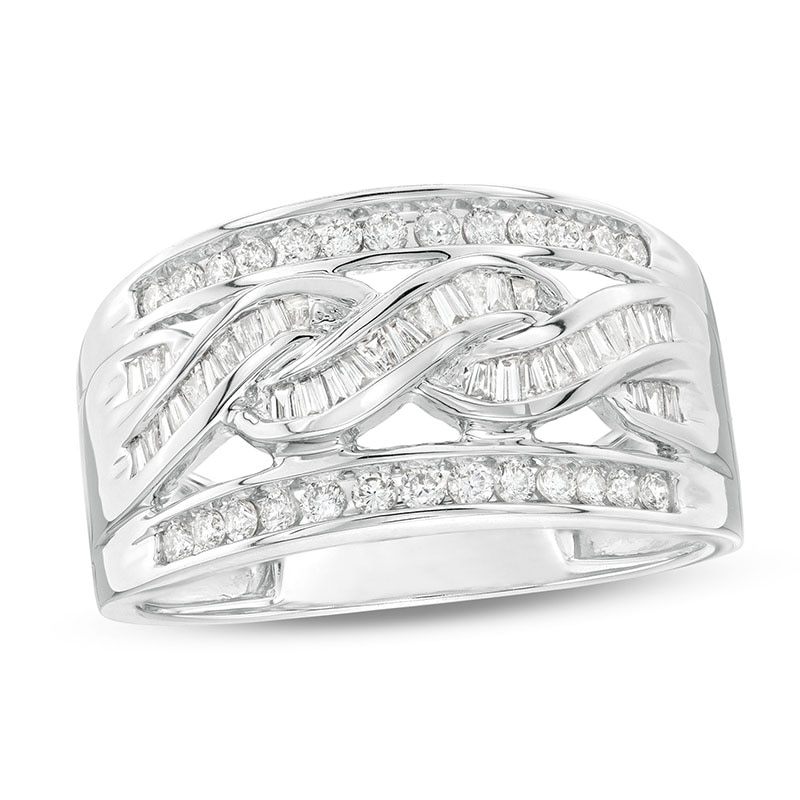 Previously Owned - 0.50 CT. T.W. Diamond Swirl Band in 10K White Gold|Peoples Jewellers