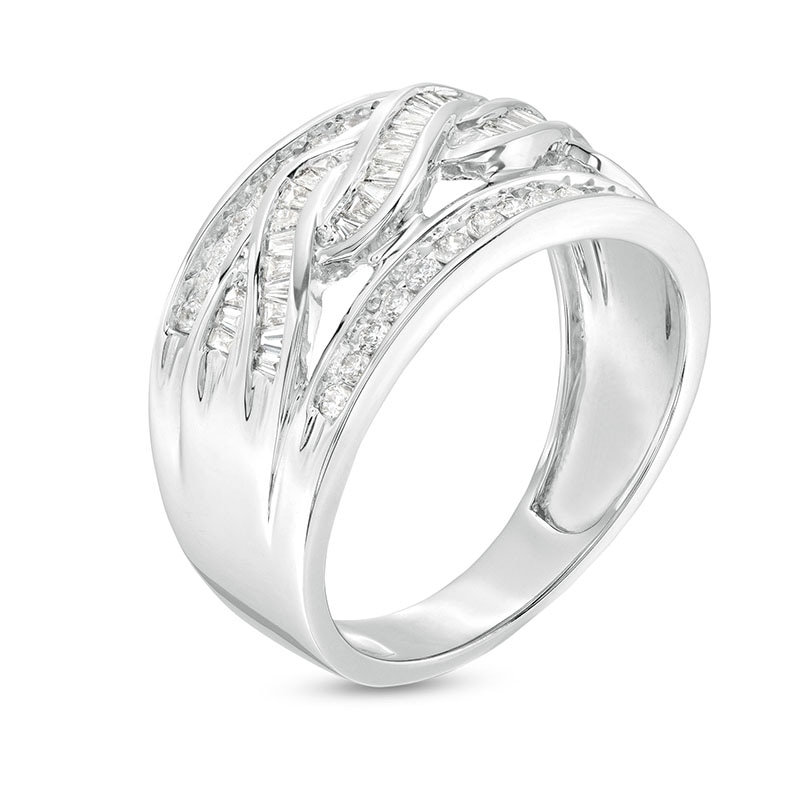 Previously Owned - 0.50 CT. T.W. Diamond Swirl Band in 10K White Gold