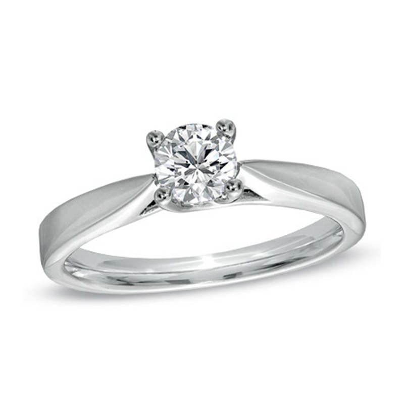 Previously Owned - Celebration Canadian Ideal 0.50 CT. Diamond Engagement Ring in 14K White Gold (I/I1)