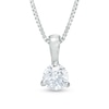 Previously Owned - 0.30 CT.  Diamond Solitaire Pendant in 14K White Gold (I/I2) - 17"