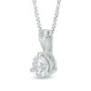 Previously Owned - 0.30 CT.  Diamond Solitaire Pendant in 14K White Gold (I/I2) - 17"
