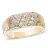 Thumbnail Image 0 of Previously Owned - Men's 0.50 CT. T.W. Round Diamond Slant Ring in 10K Gold