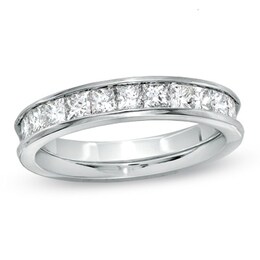 Previously Owned - 0.99 CT. T.W. Princess-Cut Diamond Wedding Band in 14K White Gold