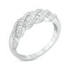 Thumbnail Image 1 of Previously Owned - 0.38 CT. T.W. Baguette and Round Diamond Wave Anniversary Band in 10K White Gold