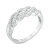 Thumbnail Image 2 of Previously Owned - 0.38 CT. T.W. Baguette and Round Diamond Wave Anniversary Band in 10K White Gold