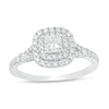 Previously Owned - 0.70 CT. T.W.  Princess-Cut Diamond Double Frame Engagement Ring in 14K White Gold (I/I2)