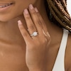 Previously Owned - 0.70 CT. T.W.  Princess-Cut Diamond Double Frame Engagement Ring in 14K White Gold (I/I2)