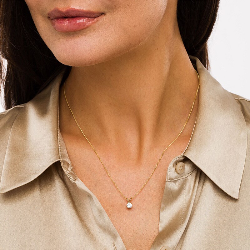 Main Image 2 of Previously Owned - 0.50 CT. Diamond Solitaire Pendant in 14K Gold (J/I3)