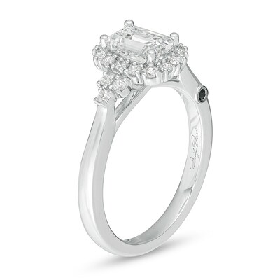 Previously Owned - Marilyn Monroe™ Collection 0.95 CT. T.W. Emerald-Cut Diamond Frame Engagement Ring in 14K White Gold