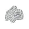 Previously Owned - 2.00 CT. T.W. Baguette and Round Diamond Multi-Row Bypass Ring in 10K White Gold