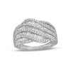 Thumbnail Image 1 of Previously Owned - 1.03 CT. T.W. Diamond Multi-Row Wave Ring in 10K White Gold