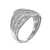 Thumbnail Image 3 of Previously Owned - 1.03 CT. T.W. Diamond Multi-Row Wave Ring in 10K White Gold