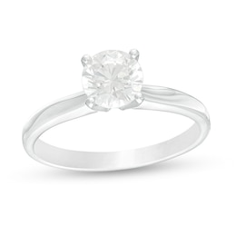 Previously Owned - 1.00 CT. Lab-Grown Diamond Solitaire Engagement Ring in 14K White Gold (F/SI2)