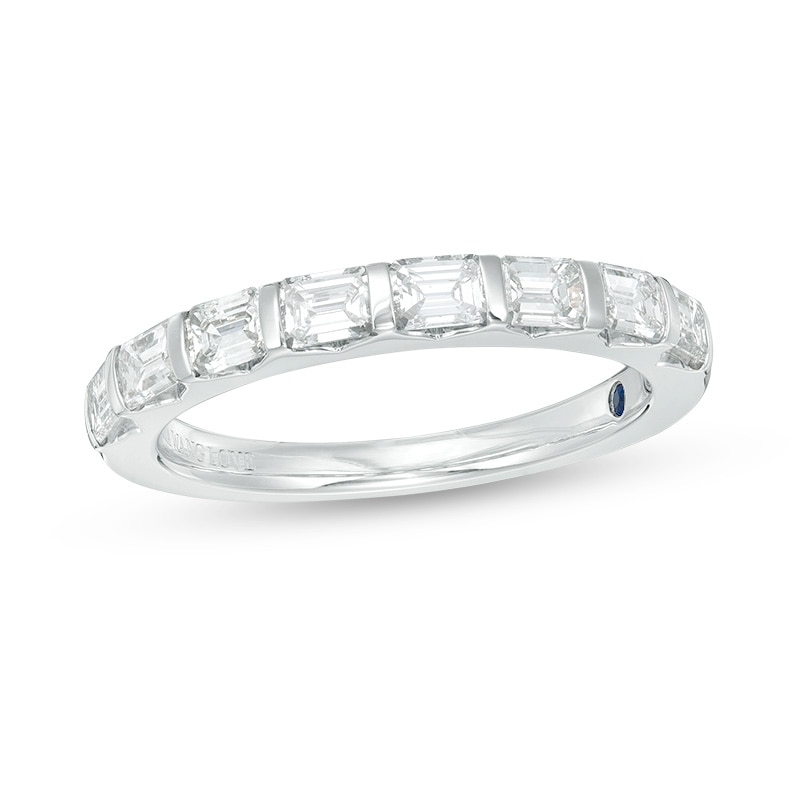 Previously Owned Vera Wang Love Collection 0.69 CT. T.W. Emerald-Cut Diamond Band in 14K White Gold (I/SI2