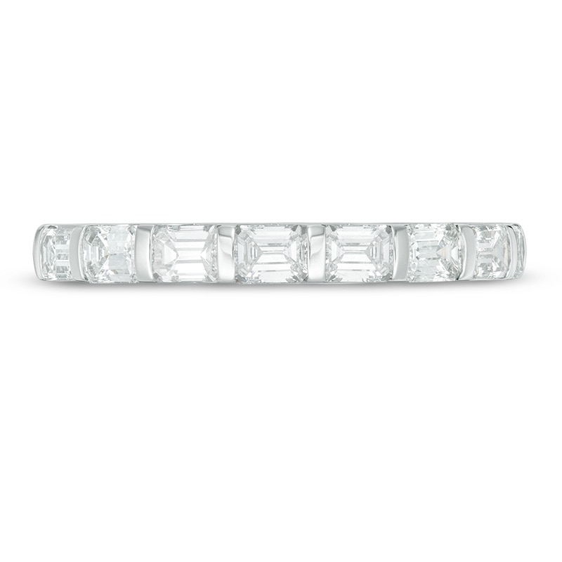 Previously Owned Vera Wang Love Collection 0.69 CT. T.W. Emerald-Cut Diamond Band in 14K White Gold (I/SI2