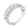 Thumbnail Image 1 of Previously Owned - 1.00 CT. T.W. Baguette and Round Diamond Ladder Anniversary Band in 10K White Gold