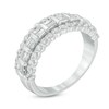 Thumbnail Image 1 of Previously Owned - 1.00 CT. T.W. Baguette and Round Diamond Ladder Anniversary Band in 10K White Gold