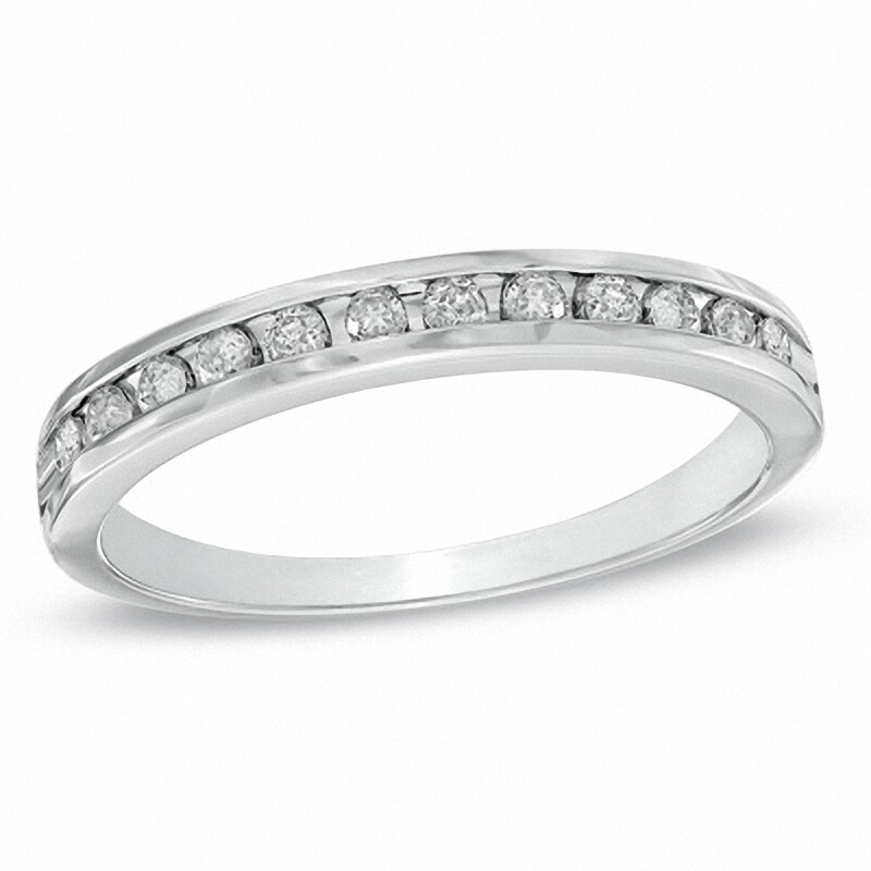 Previously Owned - 0.25 CT. T.W. Diamond Channel Band in 10K White Gold