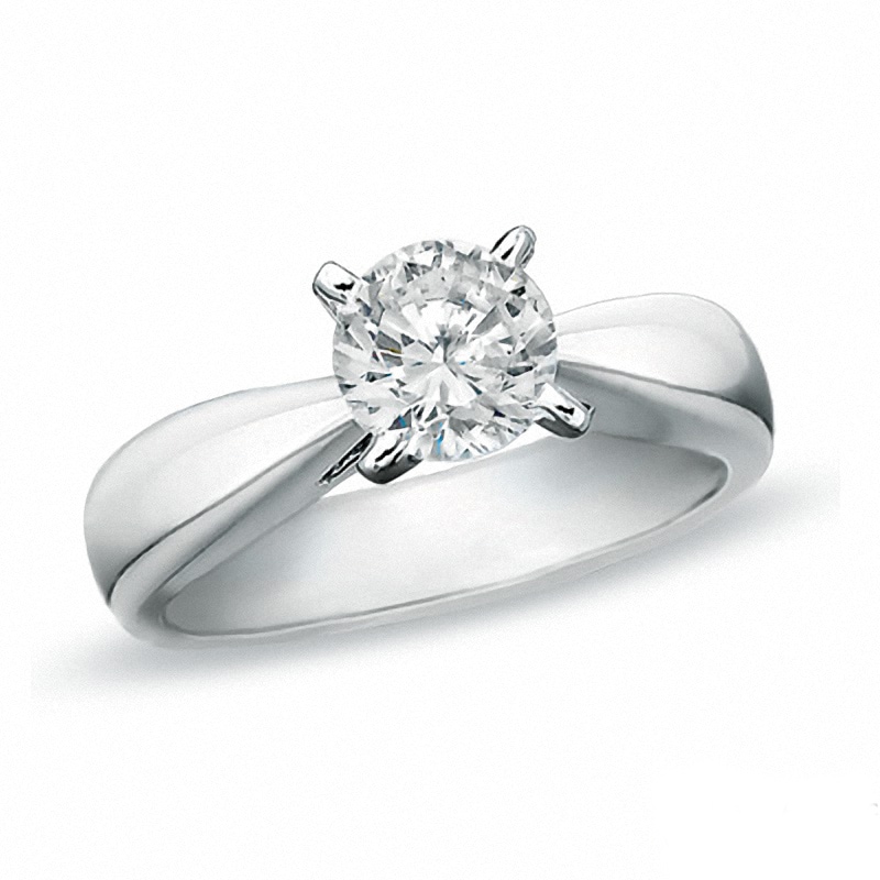 Main Image 1 of Previously Owned - Celebration Lux® 0.30 CT. Diamond Solitaire Engagement Ring in 18K White Gold (H-I/SI2)