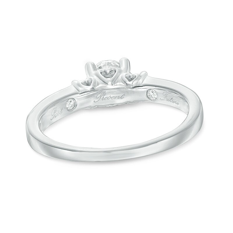Main Image 3 of Previously Owned - 0.50 CT. T.W. Diamond Past Present Future® Engagement Ring in 14K White Gold (I-J/I2)