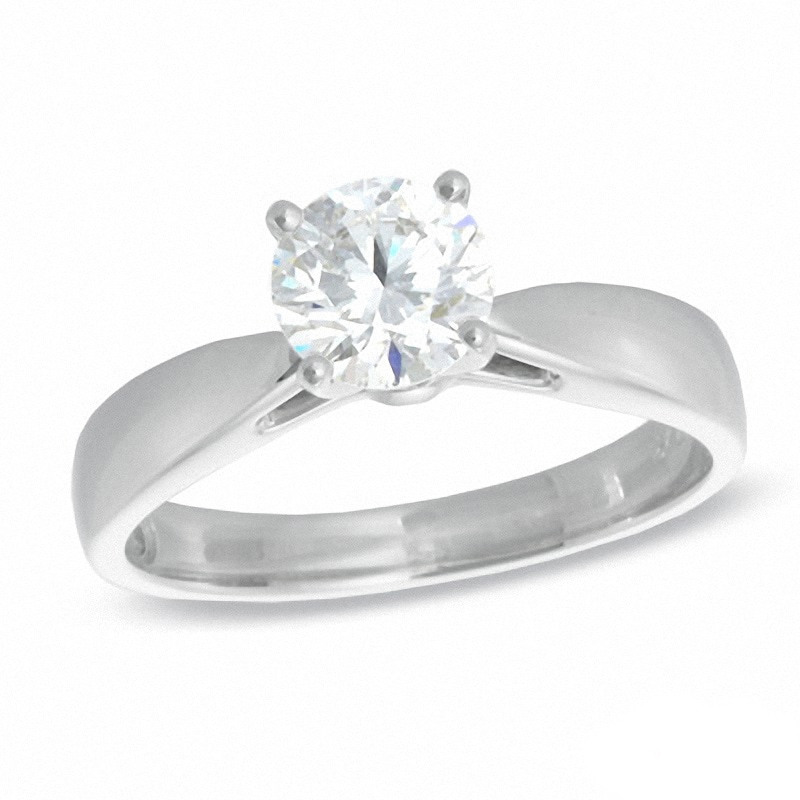 Previously Owned - Celebration Lux® 1.00 CT. Princess-Cut Diamond Engagement Ring in 18K White Gold (I/SI2)