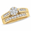 Thumbnail Image 1 of Previously Owned - 1.00 CT. T.W. Composite Diamond Flower Bridal Set in 14K Gold