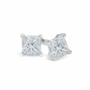 Thumbnail Image 1 of Previously Owned - 1.40 CT. T.W. Princess-Cut Solitaire Crown Royal Earrings in 14K White Gold (I-J/I2-I3)