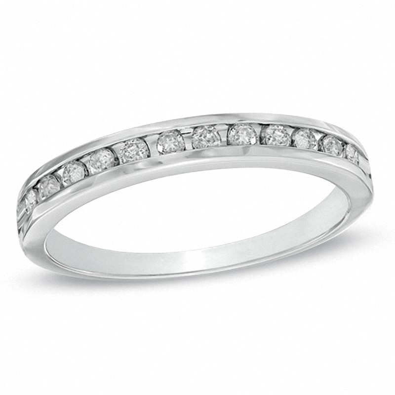 Previously Owned - 0.25 CT. T.W. Diamond Channel Band in 10K White Gold