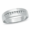 Thumbnail Image 0 of Previously Owned - Men's 0.25 CT. T.W. Channel Set Diamond Wedding Band in 14K White Gold