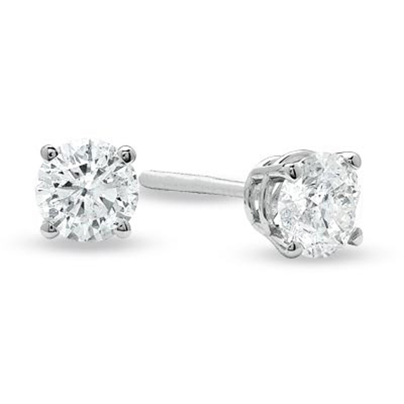 Main Image 1 of Previously Owned - Celebration  Lux® 0.70 CT. T.W. Diamond Earrings in 14K White Gold (I/SI2)