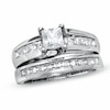 Thumbnail Image 0 of Previously Owned - 2.00 CT. T.W. Princess-Cut Diamond Bridal Set in 14K White Gold