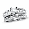 Thumbnail Image 0 of Previously Owned - 2.00 CT. T.W. Princess-Cut Diamond Bridal Set in 14K White Gold