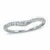 Thumbnail Image 0 of Previously Owned - 0.15 CT. T.W. Diamond Wave Contour Wedding Band in 14K White Gold