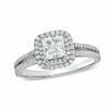 Thumbnail Image 0 of Previously Owned - 1.20 CT. T.W. Princess-Cut Diamond Framed Engagement Ring in 14K White Gold